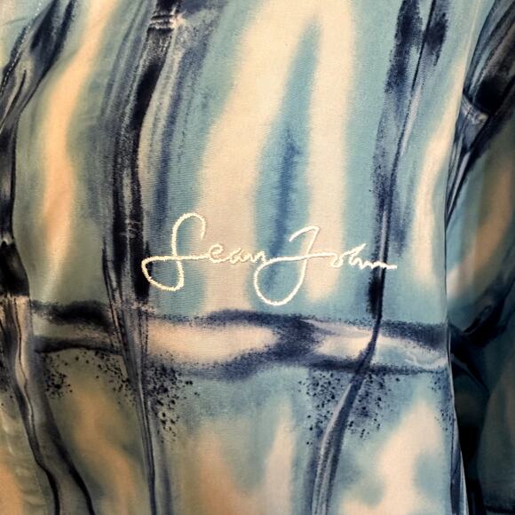 Sean John Big and Tall Blue and White Button Up Mens Shirt XXL - Picture 3 of 8